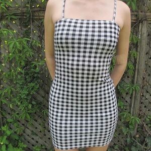GINGHAM BODYCON DRESS